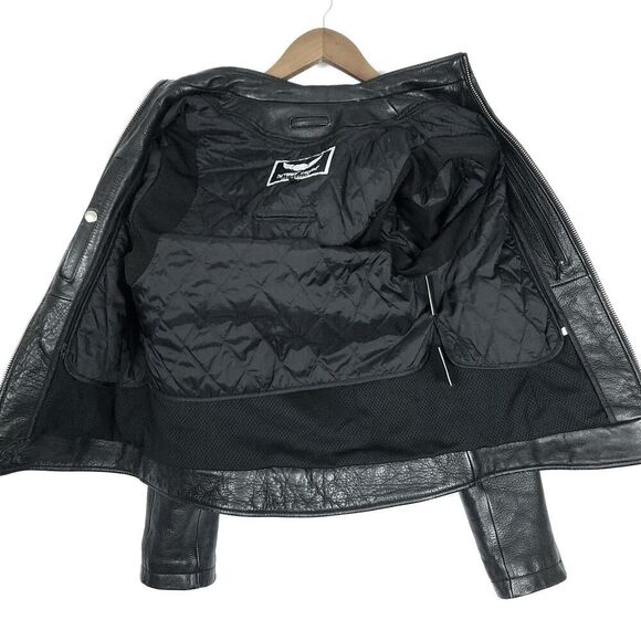 Street Legal Performance 100% Leather Riding Motorcycle Biker Jacket Size Small - Picture 5 of 8